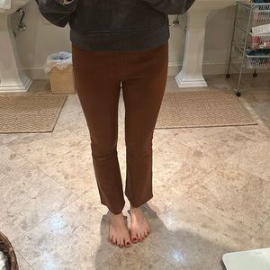 Frame rust leather jeans